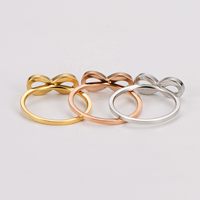 Bague en acier inoxydable avec diamant numéro 8 porte-bonheur, simplicité géométrique, bijoux faits à la main