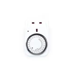 British standard 24 Hour Heavy Duty Indoor Plug-in Mechanical Timer mit 3 pin Grounded & Polarized Outlets für Seasonal mit