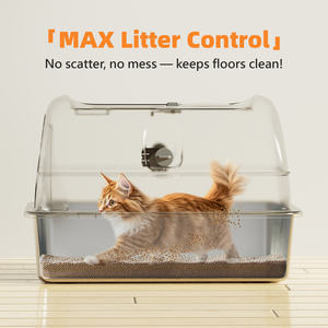 Geschlossene Katzen toilette aus XXL-Edelstahl mit Schaufel und abnehmbarem Deckel, große Kapazität, leicht zu reinigende Leckage, Geruchs kontrolle - Product Image 5