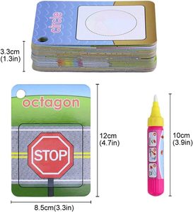 Cartes de coloriage à l'eau magiques, apprentissage des nombres, des formes et des couleurs, cartes de peinture à l'eau pour enfants, jouet - Product Image 2