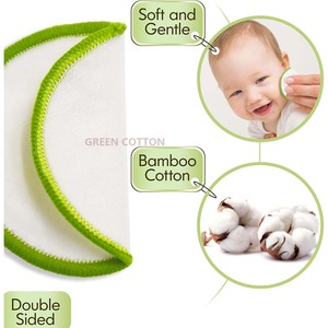 Tampons démaquillants réutilisables avec logo personnalisé, lingettes démaquillantes, coton de <span class=keywords><strong>bambou</strong></span>, double face, tampons nettoyants pour le visage - Product Image 3