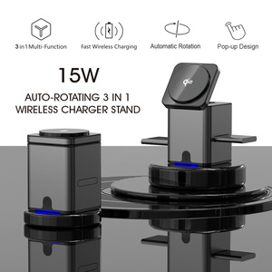   Chargeur sans fil magnétique certifié 3 en 1, station de charge pliable rétractable en forme de cube, support de charge sans fil rapide 15W - Product Image 6