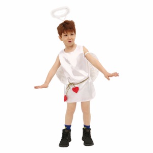 Costume de Cupidon pour enfants, ailes blanches, ceinture en forme de cœur, robe de spectacle pour la Saint-Valentin, tenue de fête - Product Image 2