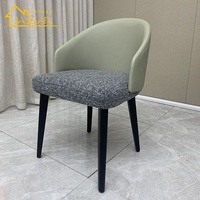 Chaises de salle à manger confortables de style italien, chaises de restaurant modernes, lot de 6, vente en gros, chaises latérales rembourrées en cuir, lin et tissu sur mesure