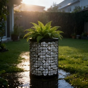 Gabion en fil de fer galvanisé, matelas en treillis soudé, jardinière, pots de fleurs pour aménagement extérieur - Product Image 3