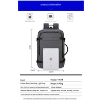 Mochila Ergonómica para Portátil de Viaje de 15.6 Pulgadas, Expandible, Resistente al Agua, con Panel Trasero Transpirable 3D, Anti-Robo y Almacenamiento Multizona