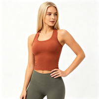 Débardeur dos nageur gris en coton tricoté 100 % écologique pour femme, respirant, extensible, sans manches, pour le yoga et les loisirs