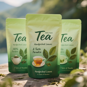 ถุงกระดาษคราฟท์แบบตั้งได้พิมพ์ลายแบบย่อยสลายได้ถุงสำหรับบรรจุภัณฑ์ชาแบบหลวมระดับพรีเมียม - Product Image 4