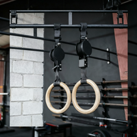 Anillas de Gimnasia Ajustables de Madera de Abedul al por Mayor - Equipo de Gimnasio Comercial con Correas para Entrenamiento en Casa y Profesional