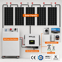 Système d'énergie solaire hybride 10KW 30KW 50KW / Kit de panneaux solaires domestiques 3000W 5000W 10KW avec batterie solaire