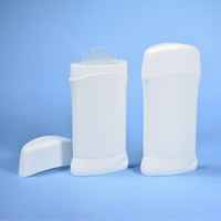 Contenant cosmétique ovale en plastique PP avec bouchon couronne, impression sérigraphique personnalisée pour stick déodorant et crème solaire
