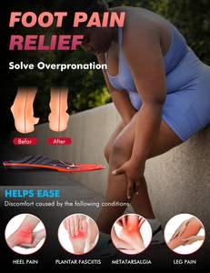 Semelles intérieures de sport en gel PU, amortissantes, absorbant la transpiration, soutien de la voûte plantaire, pour pieds plats, coussinets pour chaussures de sport - Product Image 3