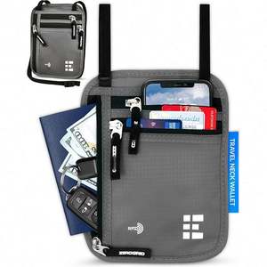 Muestra Gratuita, Cartera con Bloqueo RFID al por Mayor, Bolsa de Viaje para el Cuello, Porta Pasaportes para Mujeres y Hombres - Product Image 6