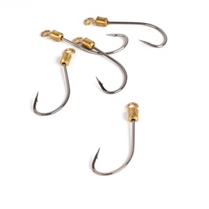 Bộ móc câu thép carbon cao 5 cái/túi, móc đơn tròn có ngạnh, xoay, câu cá chép, câu mồi giun - Product Image 6