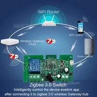 Interrupteur intelligent Tuya Smart Life Zigbee DC 12V 24V 220V, relais à impulsion auto-bloquant 7-32V, automatisation de la maison intelligente, contrôle d'accès aux portes à distance