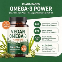 Huile d'algues végétalienne en gros, Oméga 3, 1000mg DHA EPA, gélules molles, complément alimentaire pour adultes, pour la santé cardiaque, cérébrale et oculaire, OEM