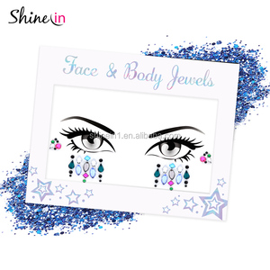 Joyas de <span class=keywords><strong>cara</strong></span> de diamante hechas a medida, pegatina de <span class=keywords><strong>cara</strong></span> de GEMA de cristal temporal para decoración de fiesta - Product Image 5