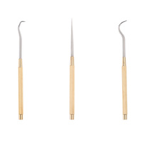 Ensemble de soins dentaires 3 pièces en acier inoxydable | Kit de cure-dents réutilisable et portable pour le voyage/la maison | Antibactérien et écologique