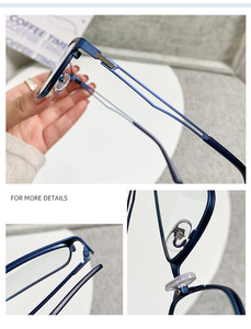 Metal Blue Light Blocking Men Optical <strong>Glasses</strong> Frame Fashion Eyeglasses 2025 Trending Designer Rectangle <strong>Prescription</strong> Eyewear - Product Image 5