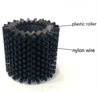Brosse de nettoyage industrielle pour rouleaux cylindriques avec poils en nylon, taille personnalisable OEM