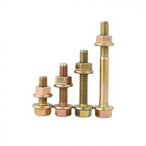 مسامير ذاتية التثبيت سداسية الرأس عالية القوة من الفولاذ الكربوني بطلاء زنك ملون، ذاتية التبطين، بسن خشن، سن عادي، درجة 10.9 - Product Image 2