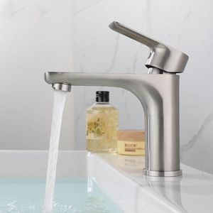 Robinet de lavabo en acier inoxydable 35 mm, mitigeur monocommande pour évier de salle de bain, eau chaude et froide - Product Image 3