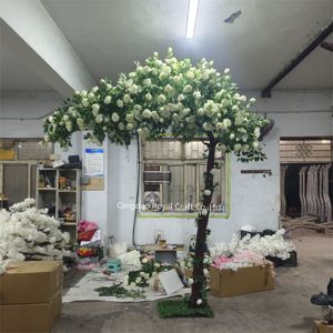 Large Plastic Artificial Cherry Blossom Plant White And Pink Flowers Bloesemboom Sakura Tree For Wedding Garden Decoration