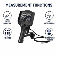 Endoscope vidéo industriel HD, boroscope avec écran IPS de 5,1 pouces, sonde articulée à 360°, étanche IP67, système modulaire de 1,8 à 8,0 mm