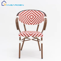 Chaises de salle à manger modernes en rotin pour l'extérieur, empilables, respirantes, imperméables, minimalistes, pour balcon, patio, jardin, parc, meubles portables