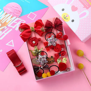 Новый дизайн, подарок для маленьких девочек, 18 шт., заколки для волос с бантом, наборы аксессуаров для волос, Оптовая продажа, набор повязок для волос - Product Image 5