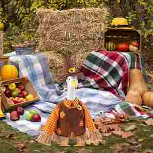 Kit de qualité pour statue d'oie de 23 pouces, costume de blagueur pour oies de pelouse de 23 pouces, idéal pour l'automne et Thanksgiving - Product Image 4