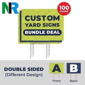 Panneaux immobiliers double face en PP de 24'' x 18'' pour visites immobilières, avec flèches directionnelles imprimées sur mesure, et piquets offerts - Vente en gros - Product Image 6