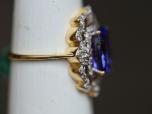 Nueva joyería de lujo con piedras preciosas, oro blanco de 18 quilates, diamantes naturales reales, anillos de zafiro azul para mujeres, accesorios de compromiso - Product Image 4