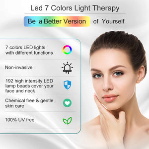 Mặt nạ đèn LED 7 màu cầm tay trị liệu ánh sáng cho da mặt và cổ, chống lão hóa, làm săn chắc da và giảm nếp nhăn, phích cắm US - Product Image 2