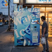 Distributeur d'eau avec écran LCD 21,5 pouces et distributeur de glace de 450 kg pour marinas touristiques