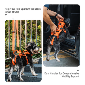 สายรัดเคลื่อนที่สำหรับสุนัขแบบงานหนักพร้อมแถบสะท้อนแสง การออกแบบตาข่ายที่สะดวกสบายสำหรับสุนัขขนาดเล็กถึงขนาดกลาง ง่ายต่อการสวมใส่และถอดออก - Product Image 5