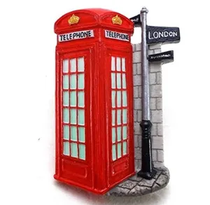 Résine 3D UK rouge phone box réfrigérateur aimant souvenir pour voyageurs