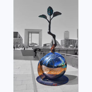 Sculpture d'arbre abstraite en acier inoxydable sur mesure SENZHAO pour la décoration de jardin - Product Image 1