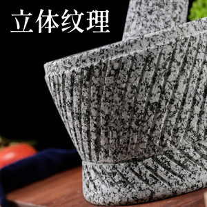 Natural Garlic Mortar And Pestle Manual Stone Grinder For Kitchen Herb Spice Tools Durable Hand Wash Only - Product Image 4