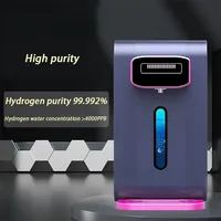 Distributeur d'eau hydrogénée électrique intelligent de bureau 4000PB, générateur d'eau atmosphérique 99,99%, inhalateur d'hydrogène chaud/froid pour