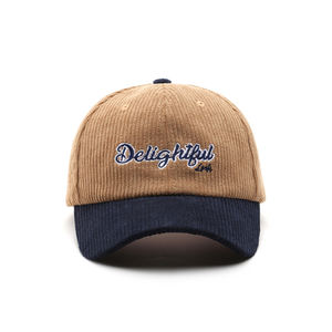 מותג פרטי שני טון מותאם אישית נמוך פרופיל מותאם אישית רקמת לוגו 6 פנל קורדרוי אבא כובע gorras - Product Image 6