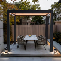 Pergola motorisée en aluminium pour extérieur, lames orientables à 120 degrés, balcon, piscine, utilisation imperméable, écologique, nature