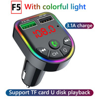 F5 Pemutar Mp3 Harga Terjangkau Bluetooth 5.0 Transmitter FM Mobil Dengan Charger Mobil 3.1A