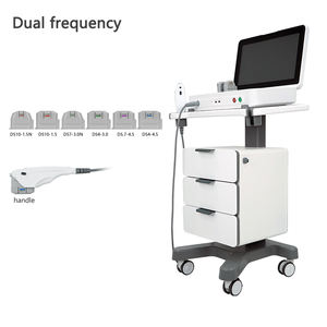 Table de massage professionnelle pour la beauté, en cuir synthétique, 4 moteurs, pliable, réglable, mobilier de salon moderne, espace de rangement - Product Image 1