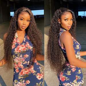 Perruques <span class=keywords><strong>Afro</strong></span> Kinky en Cheveux Humains, Lace Front, Cheveux Vierges Brésiliens, Très Volumineuses, Perruque <span class=keywords><strong>Afro</strong></span> Kinky Bouclée Mongole pour Femmes Noires - Product Image 3