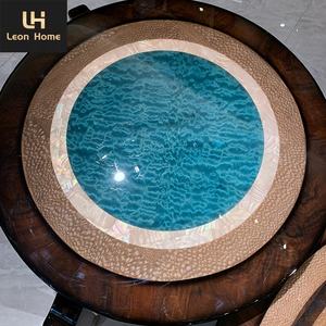 Desain Baru Furnitur Rumah Ruang Tamu <span class=keywords><strong>Sofa</strong></span> Kain Pelapis Beludru Biru Dongker Modern - Product Image 5