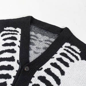 Moda a rayas para hombre tejer moda de punto hombres cárdigan feo Navidad Halloween suéter - Product Image 4