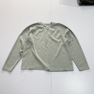 Streetwear Fashion High Quality <b>Waffle</b> Knit Long Sleeve <b>Shirts</b> Custom logo Black Acid Wash Oversized <b>Waffle</b> Knit Long Sleeve - Product Image 4