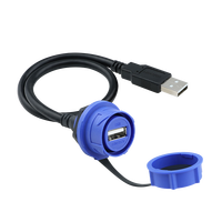 Câble d'extension USB étanche Lshitech de haute qualité, femelle vers mâle, 1,5m-5m, avec écrou arrière rond pour caméra de sécurité et usage industriel