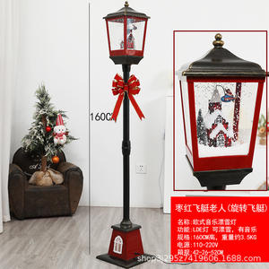 Lintas batas ornamen natal jatuh musik lampu salju kepingan salju LED pengendali jarak jauh plastik belanja Mall tampilan jendela - Product Image 5